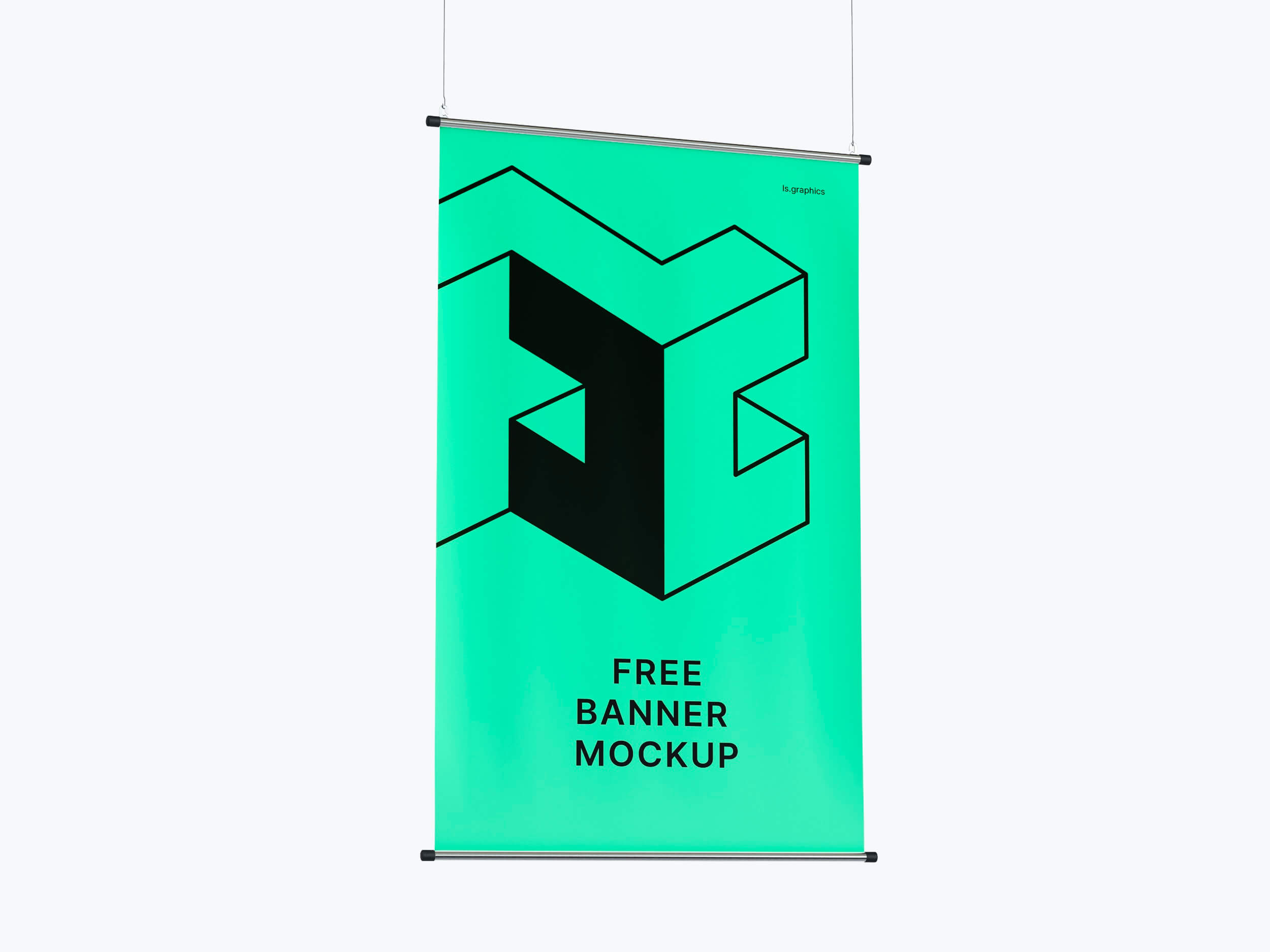 Free Modern Hanging Banner PSD Mockup ls.graphics